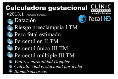 calculadora medicina fetal barcelona clinic